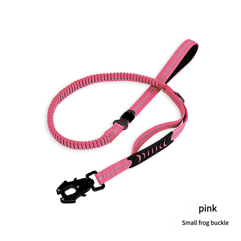 V888-ELOSUNG25084-202504141335-00 Pink Shock Absorbing Dog Leash with Reflective Stitching - 135cm for Small to Large Dogs - Image 1