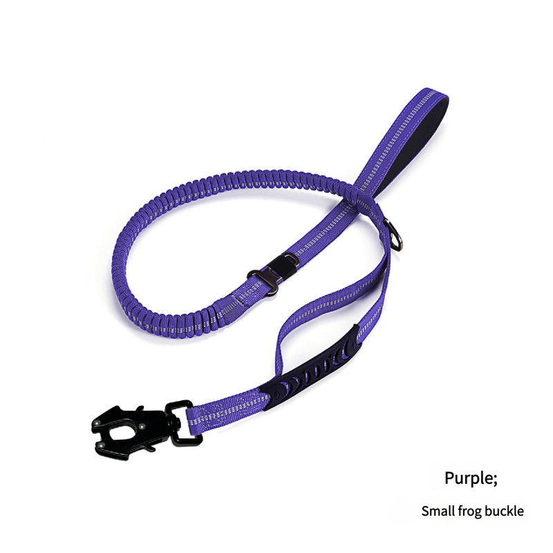 V888-ELOSUNG25087-202504141335-00 Purple Shock Absorbing Dog Leash with Reflective Stitching - 135cm for Small to Large Dogs - Image 1
