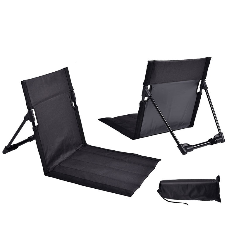 V888-ELOSUNG25184-202504171647-00 Portable Folding Beach Chair - Reclining Outdoor Seat 68x39.5x40.5cm with Carry Bag in black - Image 1