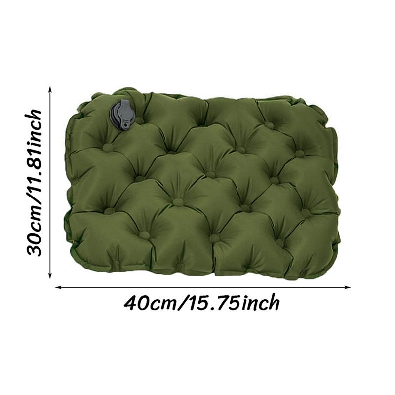 V888-ELOSUNG25190-202504171645-00 Inflatable Seat Cushion - Portable 40x30x5cm Camping Pad in Olive Green - Image 1