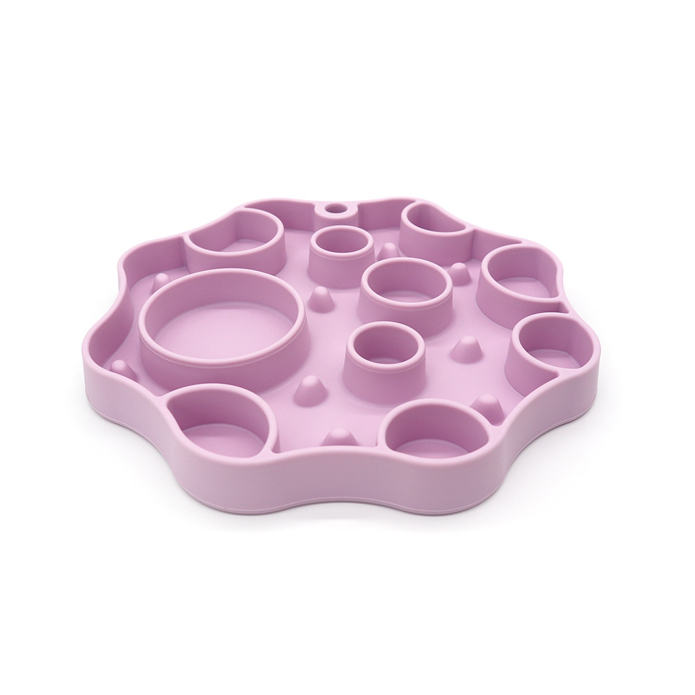 V888-ELOSUNG25255-202504211322-00 Silicone Dog Slow Feeder and Licking Mat - 2 in 1 Puzzle Bowl for Dog Slow Feeding(Light purple) - Image 1