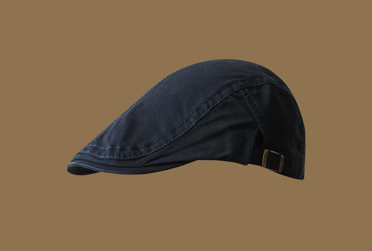 V888-ELOSUNG25520-202504281242-00 Retro Newsboy Cap - Unisex Vintage Flat Beret with Visor(Navy) - Image 1