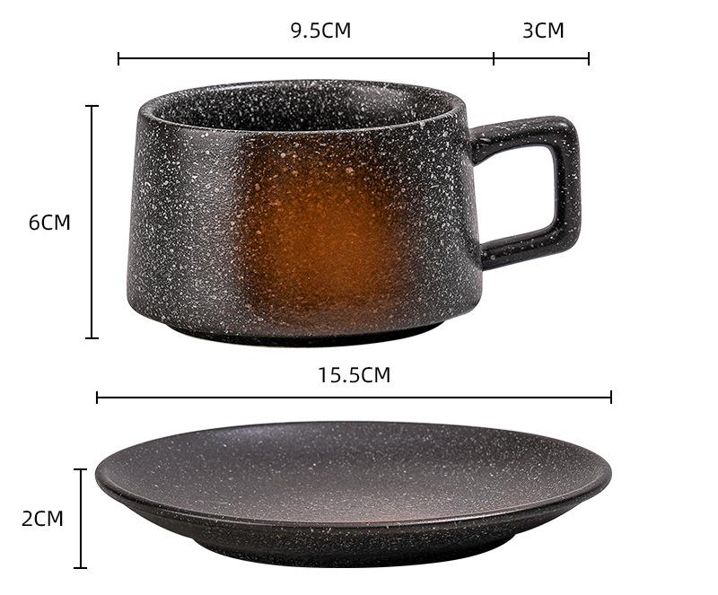 V888-ELOSUNG25524-202504281253-00 Vintage Ceramic Coffee Cup and Saucer Set - Elegant Afternoon Tea Set(Tea Embroidery) - Image 1