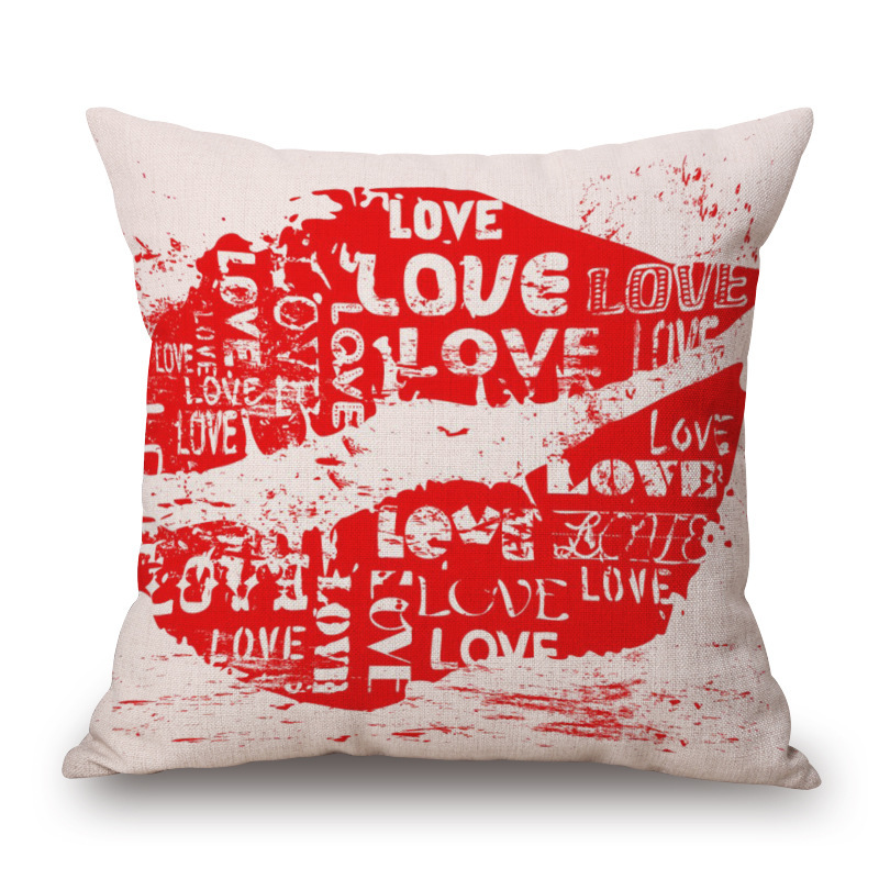 V888-ELOSUNG25551-202504281408-00 Pop Art Graphic Throw Pillow - Vintage Style Cushion for Home Decor(White-red) - Image 1