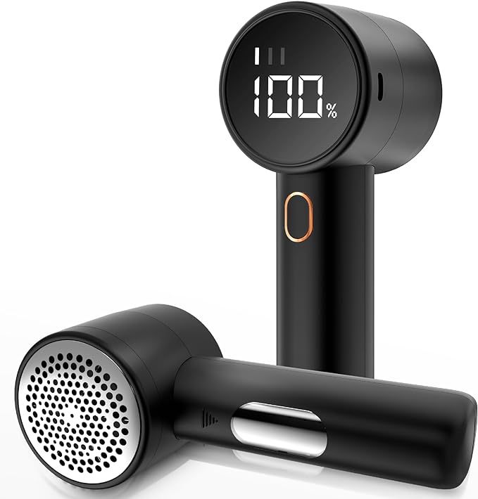 V888-ELOSUNG25694-202505081713-00 Rechargeable Electric Lint Remover with LED Display - 3 Speed Levels, USB-C Charging, 2600mAh Battery(black) - Image 1