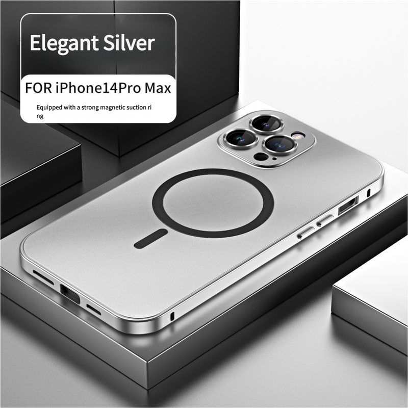 V888-ELOSUNG25718-202505081706-00 Innovative Detachable Backplate Case for iPhone 14 Pro Max with Strong MagSafe Compatibility(silver) - Image 1