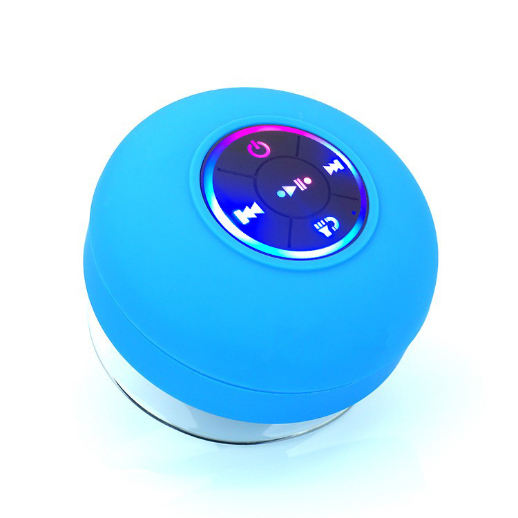 V888-ELOSUNG25854-202505151646-00 IPX4 Waterproof Bluetooth Shower Speaker with Suction Cup & LED Lights - Hands-Free Calling(blue) - Image 1