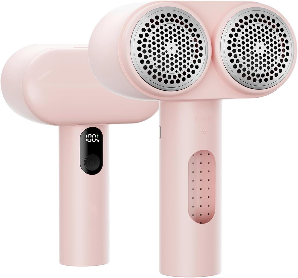 V888-ELOSUNG25890-202505151730-00 Dual-Head Electric Lint Remover - USB-C Rechargeable, LED Display, 4-Size Honeycomb Mesh(Pink) - Image 1