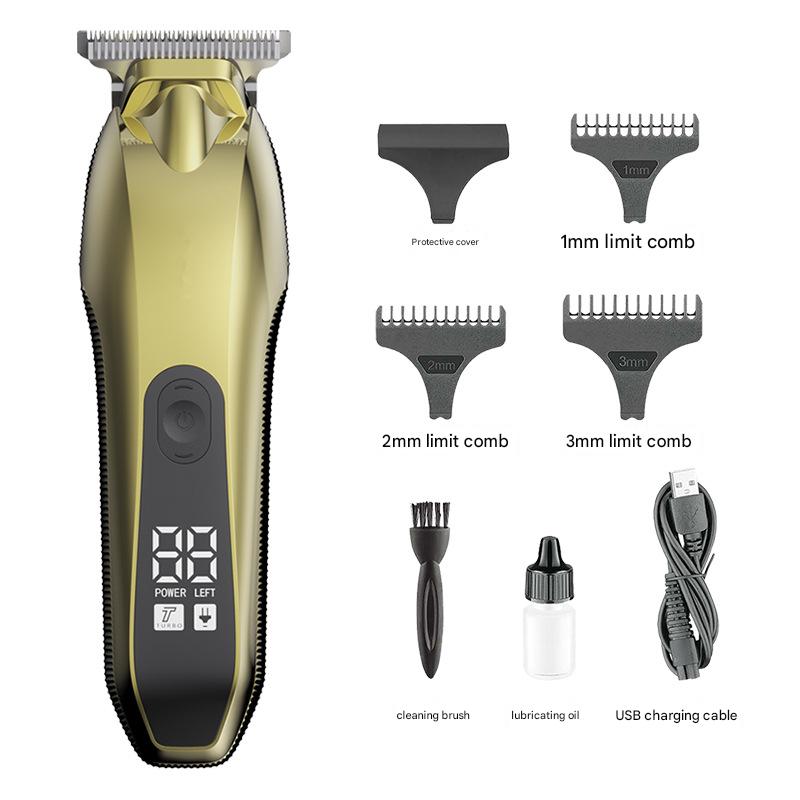 V888-ELOSUNG25912-202505151815-00 Professional Electric Hair Clipper & Beard Trimmer - USB Rechargeable, LED Display(gold) - Image 1