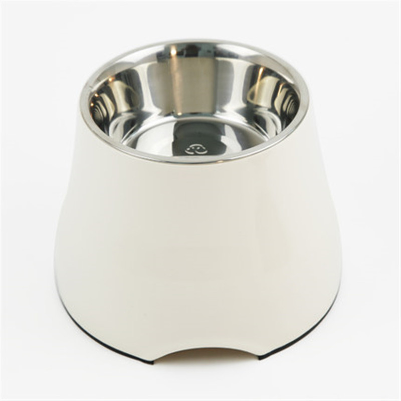 V888-ELOSUNG25950-202505191205-00 Elevated Pet Feeding Bowl with Stainless Steel Inner - Promotes Healthy Digestion & Reduces Neck Strain(White) - Image 1