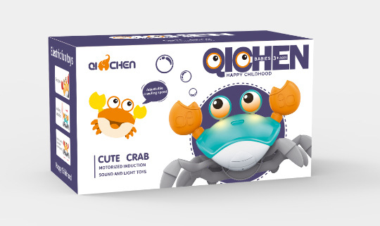 V888-ELOSUNG25951-202505191225-00 Interactive Crawling Crab Baby Toy with Music, Lights & Obstacle Avoidance(green) - Image 1