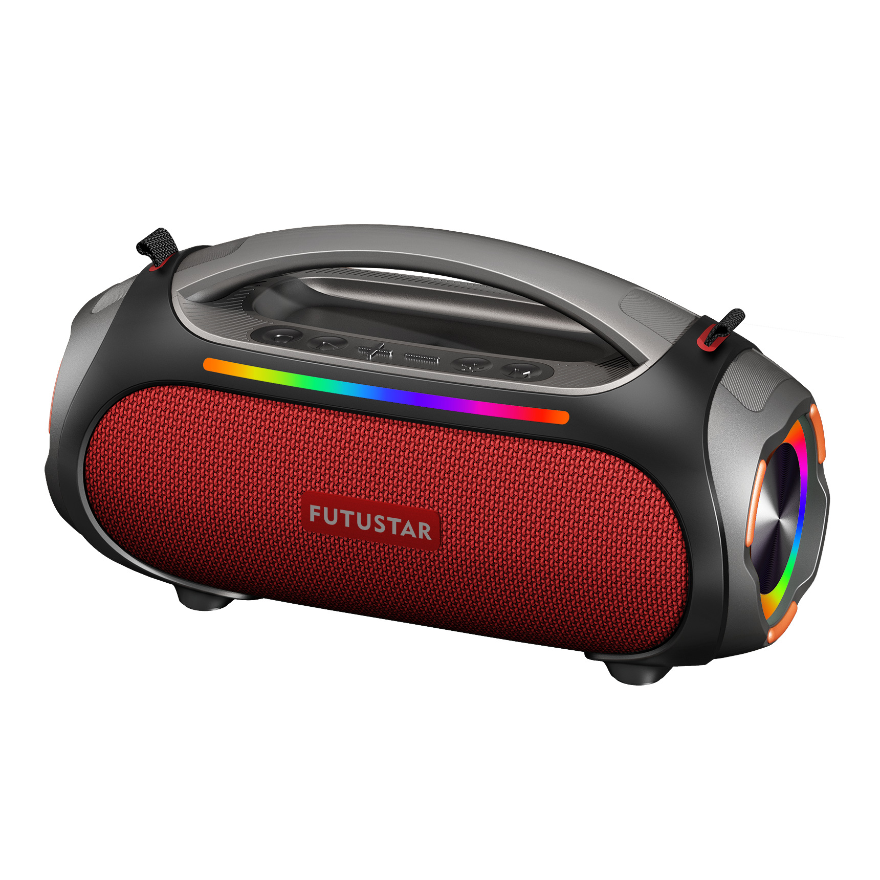 V888-ELOSUNG25964-202505191220-00 Portable Bluetooth 5.3 Speaker - 60W Powerful Sound, RGB Lights, Multiple Inputs(Red) - Image 1