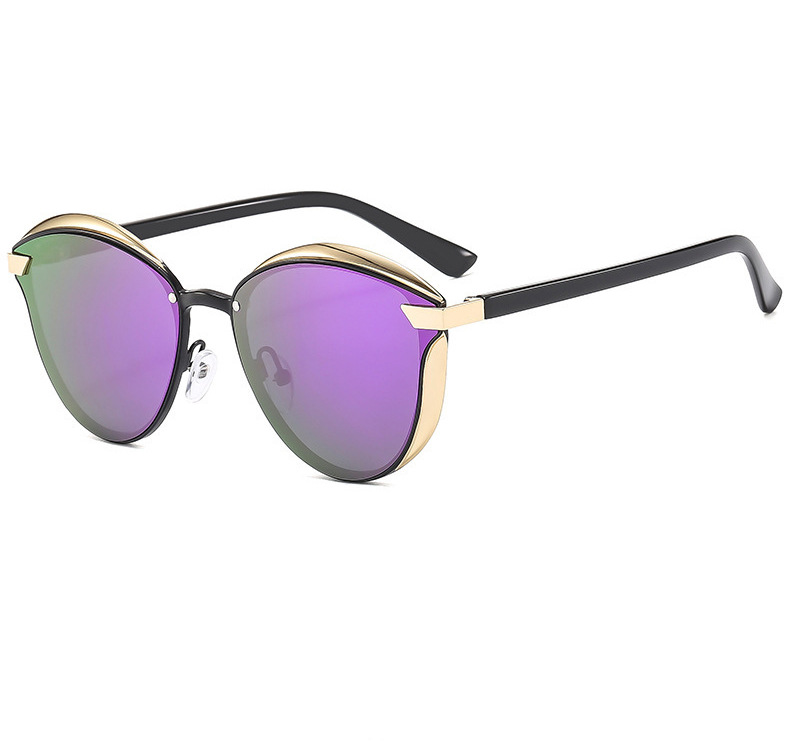 V888-ELOSUNG26003-202504141726-00 2-pcs Purple Elegant Women's Cat Eye Sunglasses - Anti-Glare, Lightweight Frame - Image 1