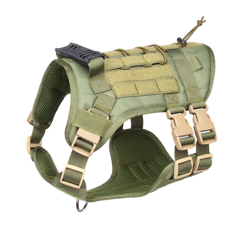 V888-ELOSUNG26029-202504141525-00 Green Tactical Dog Training Harness - Adjustable Vest for Training and Walking - S - Image 1