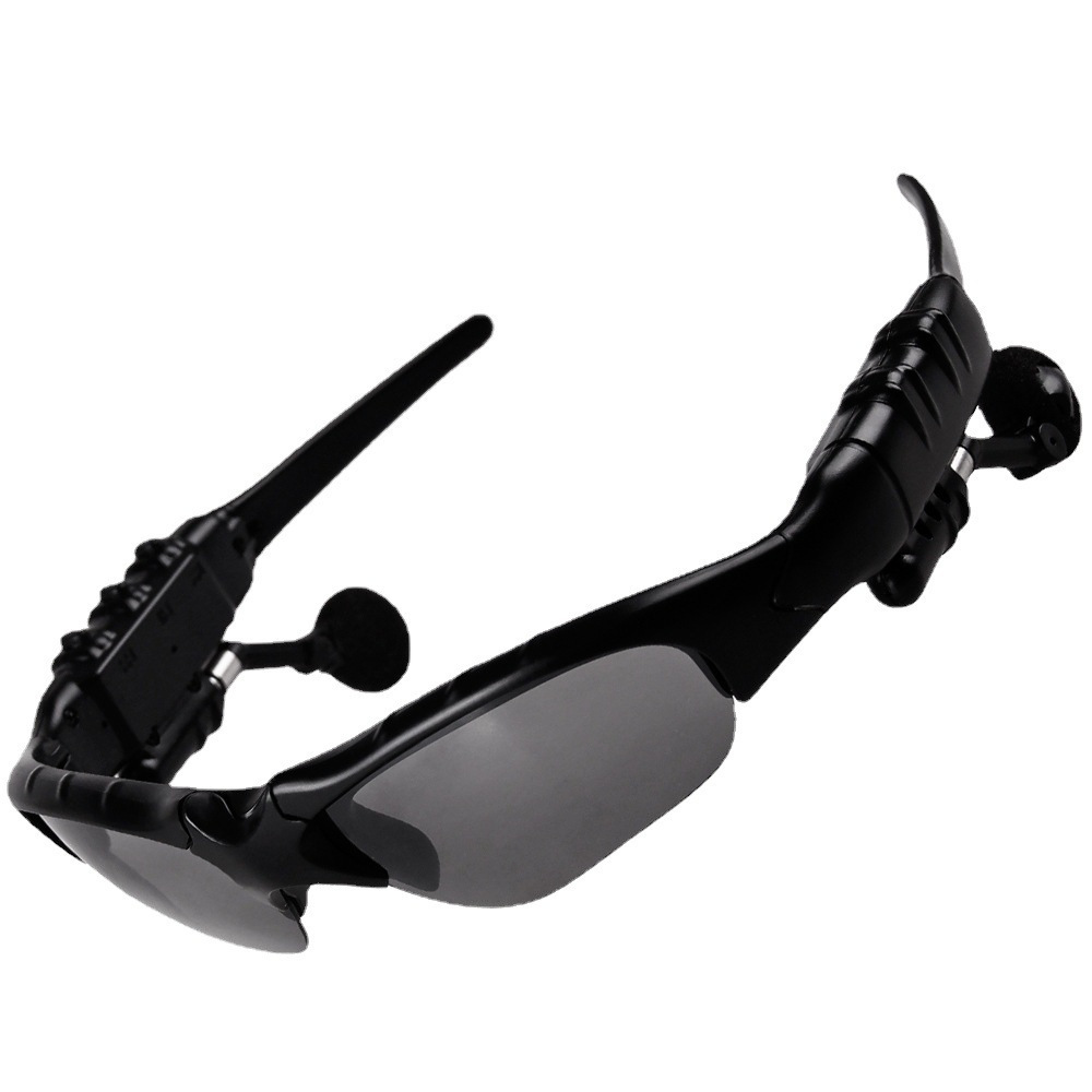 Black Bluetooth Sunglasses with Wireless Earbuds for Music and Calls