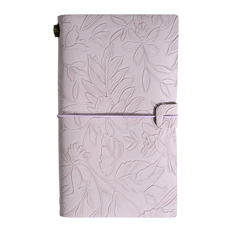 V888-ELOSUNG26653-202505131837-00 Purple 2-Pack Vintage Floral Embossed PU Leather Journals - 192 Pages Each - Image 1