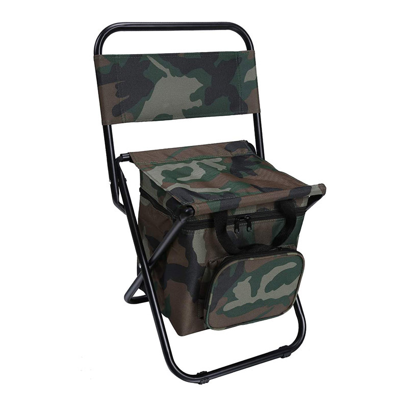 V888-ELOSUNG26698-202505131821-00 Foldable Camping Chair with Integrated 10L Insulated Cooler Bag - Camouflage color - Image 1