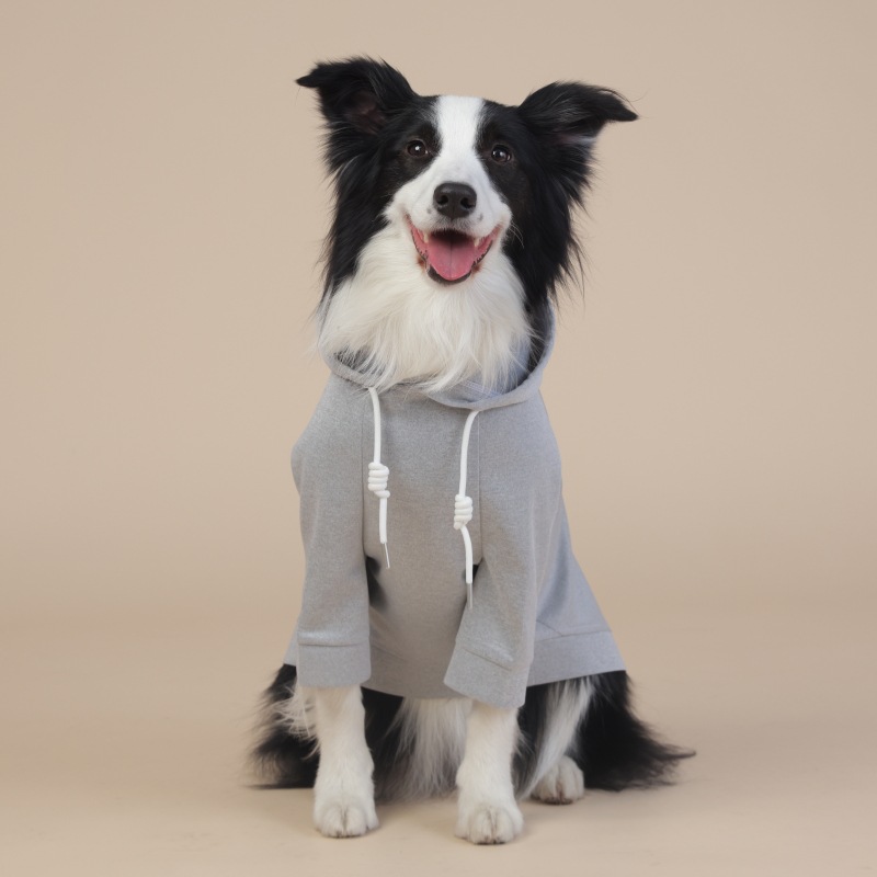 V888-ELOSUNG26815-202505151652-00 Grey Classic Dog Sweatshirt with Hood & Drawstrings - For Large Dogs (Size : XL) - Image 1