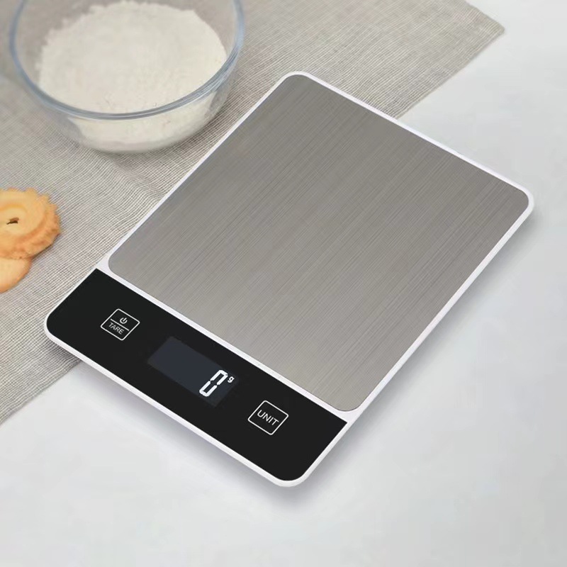 V888-ELOSUNG26869-202505151616-00 White Digital Kitchen Scale - Stainless Steel Food Scale for Baking & Cooking (10kg/1g) - Image 1
