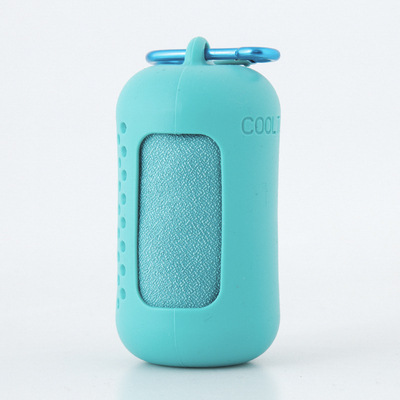 V888-ELOSUNG27068-202504211345-00 Light Blue Quick Dry Cooling Towel Set (2 Pack) - Microfiber Sport Towels with Silicone Cases & Carabiners - Image 1