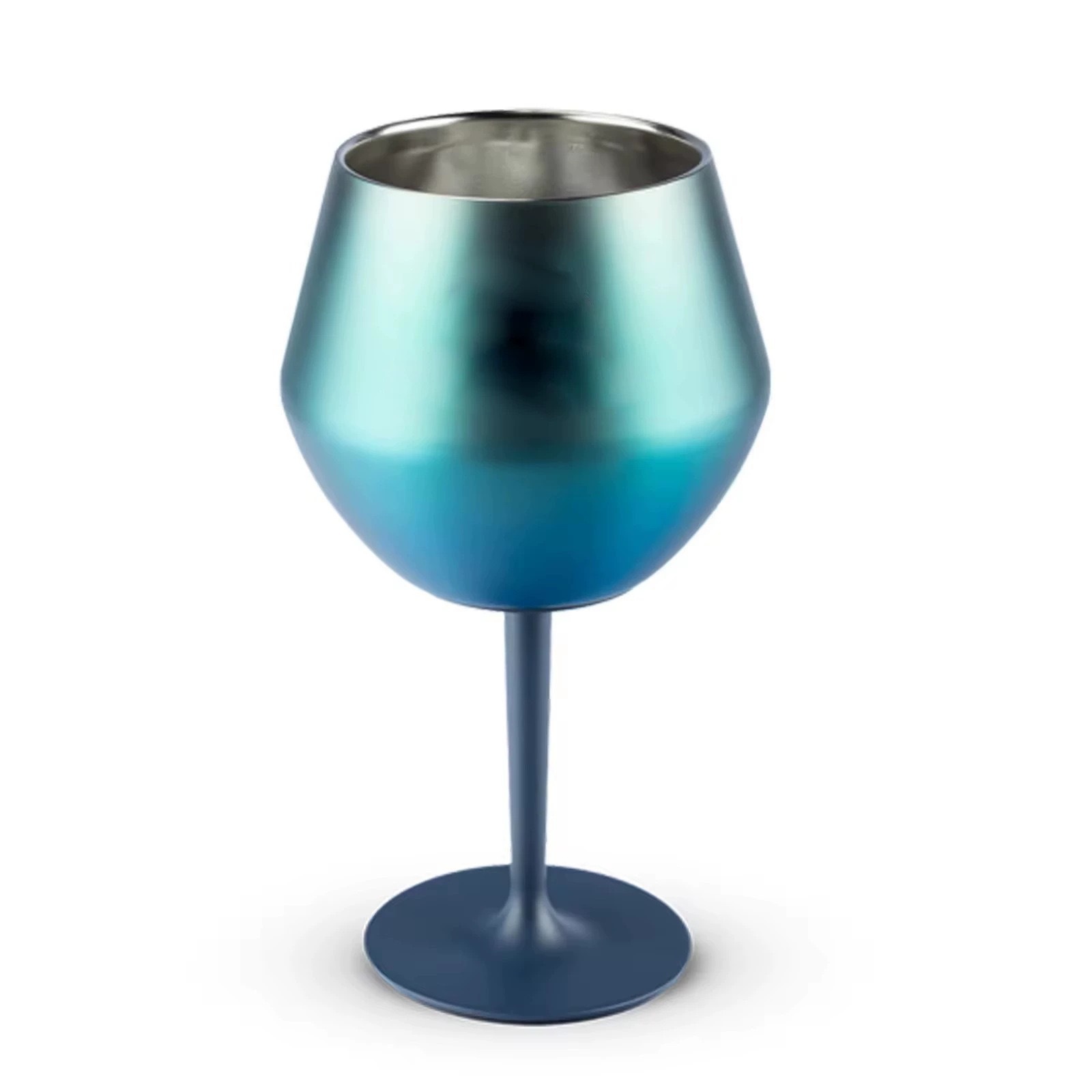 V888-ELOSUNG27234-202504281332-00 2 Pcs Blue Detachable Stainless Steel Wine Glass - 14oz (420ml) Portable Stemmed Goblet for Outdoors & Travel - Image 1