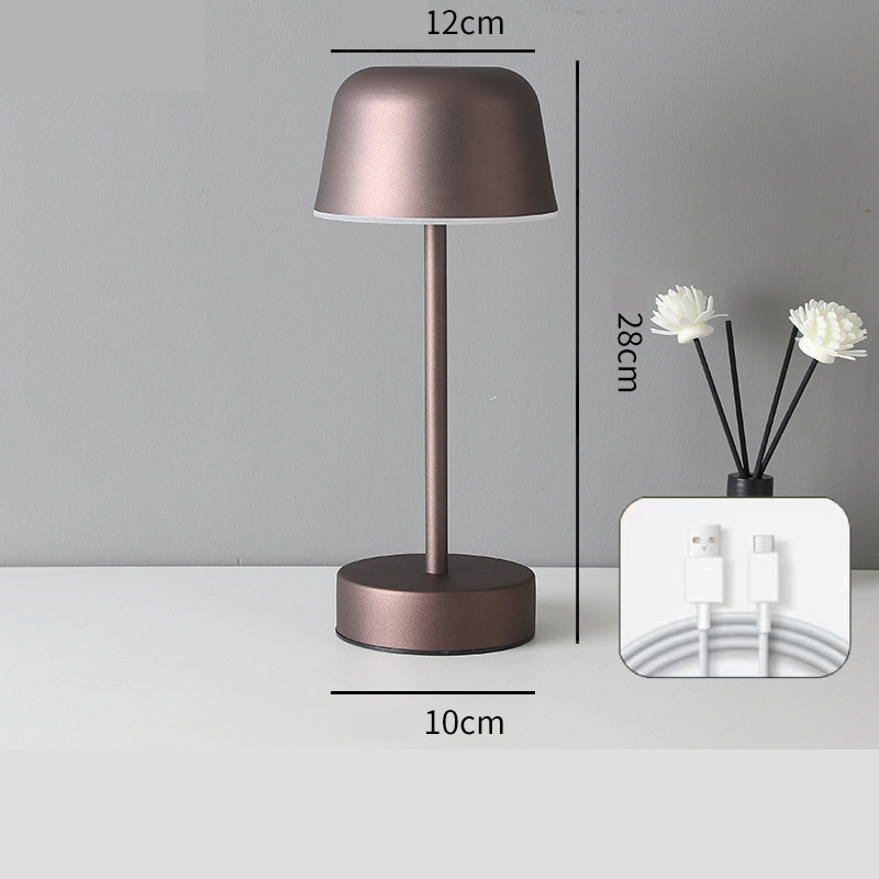 V888-ELOSUNG27294-202504291526-00 Coffee Modern Minimalist LED Table Lamp - Rechargeable Touch Control Desk Light - Image 1