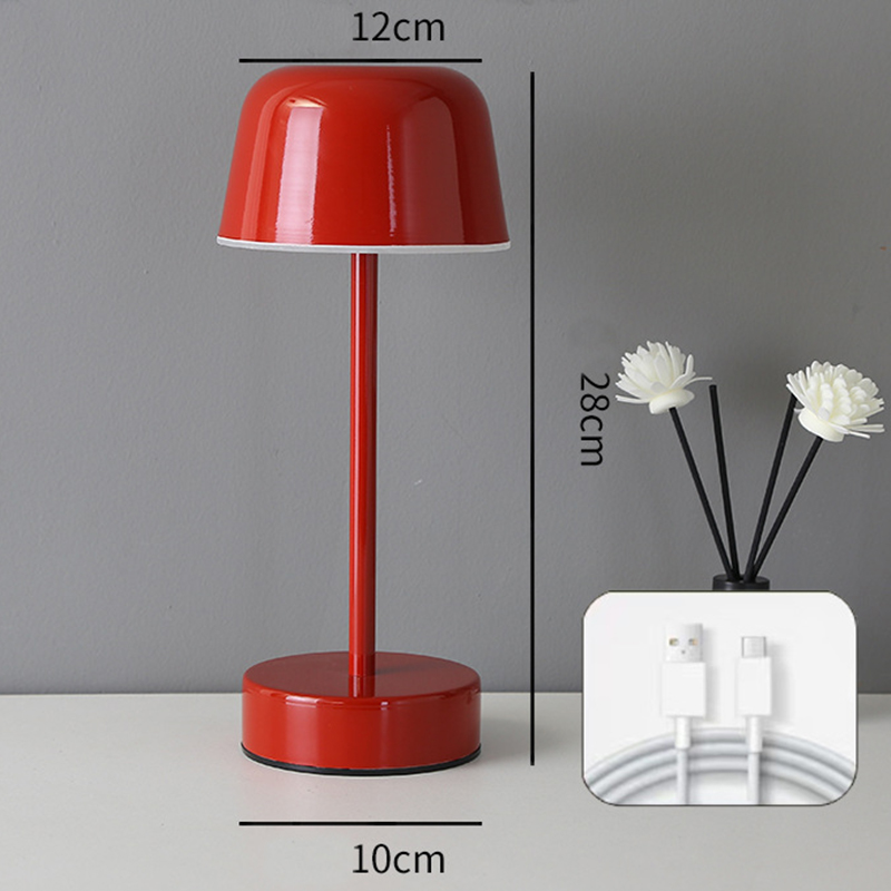 V888-ELOSUNG27295-202504291540-00 Red Modern Minimalist LED Table Lamp - Rechargeable Touch Control Desk Light - Image 1