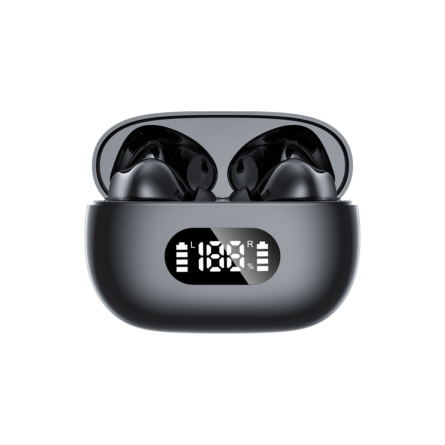 V888-ELOSUNG27518-202505131928-00 Black ProBeat X5 TWS Earbuds: Bluetooth 5.3, LED Smart Display Case, Intuitive Touch Controls, Extended Playtime - Image 1