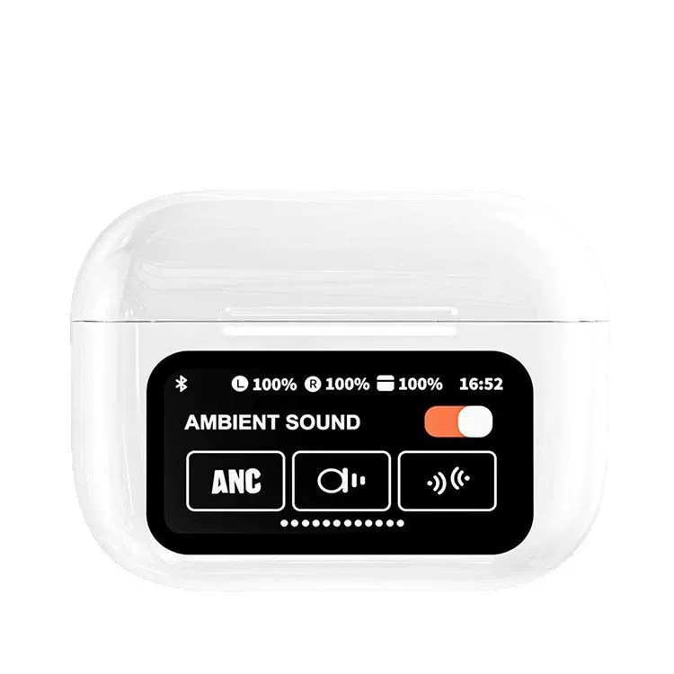 V888-ELOSUNG27521-202505131943-00 White AuraTune Pro: TWS Earbuds with Interactive LCD Case, ANC+ENC Noise Cancellation, AI Translation & EQ Modes - Image 1