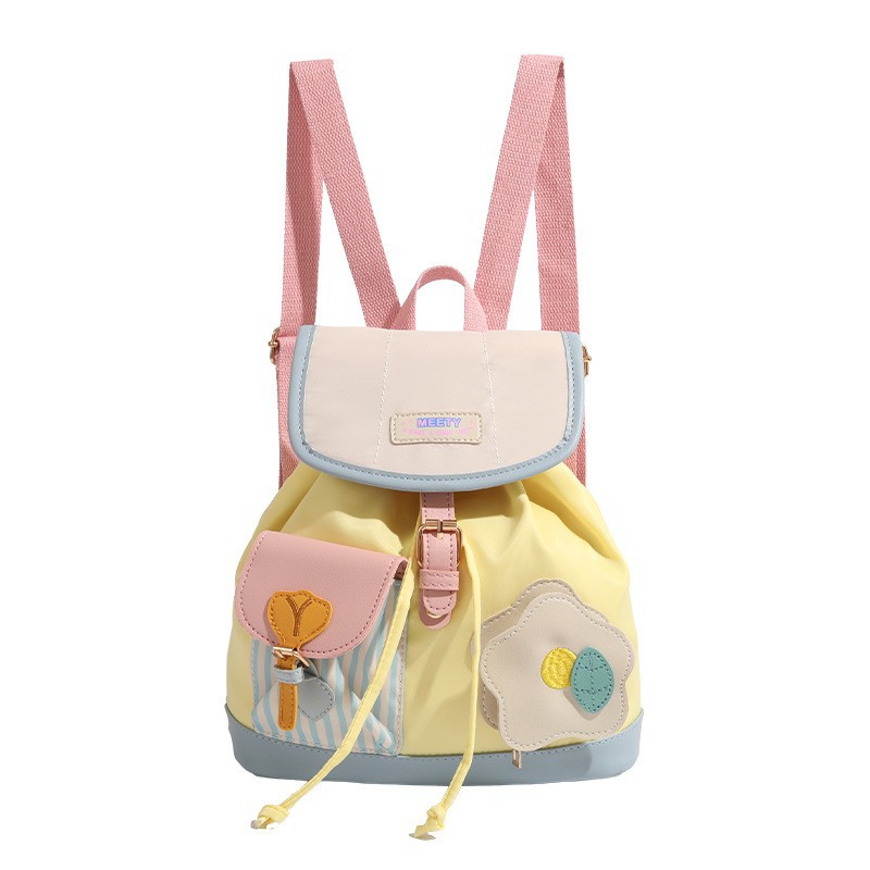 V888-ELOSUNG27664-202505151737-00 Colorful Chic Colorblock Mini Backpack - Cute Canvas Student Daypack, Lightweight Commuter Bag - Image 1