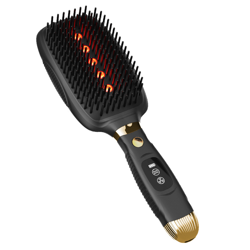 V888-ELOSUNG27734-202505191152-00 Black Advanced 3-in-1 Scalp & Hair Care Massage Comb - Red Light Therapy, EMS Microcurrent & Vibration for Healthy Hair Growth - Image 1
