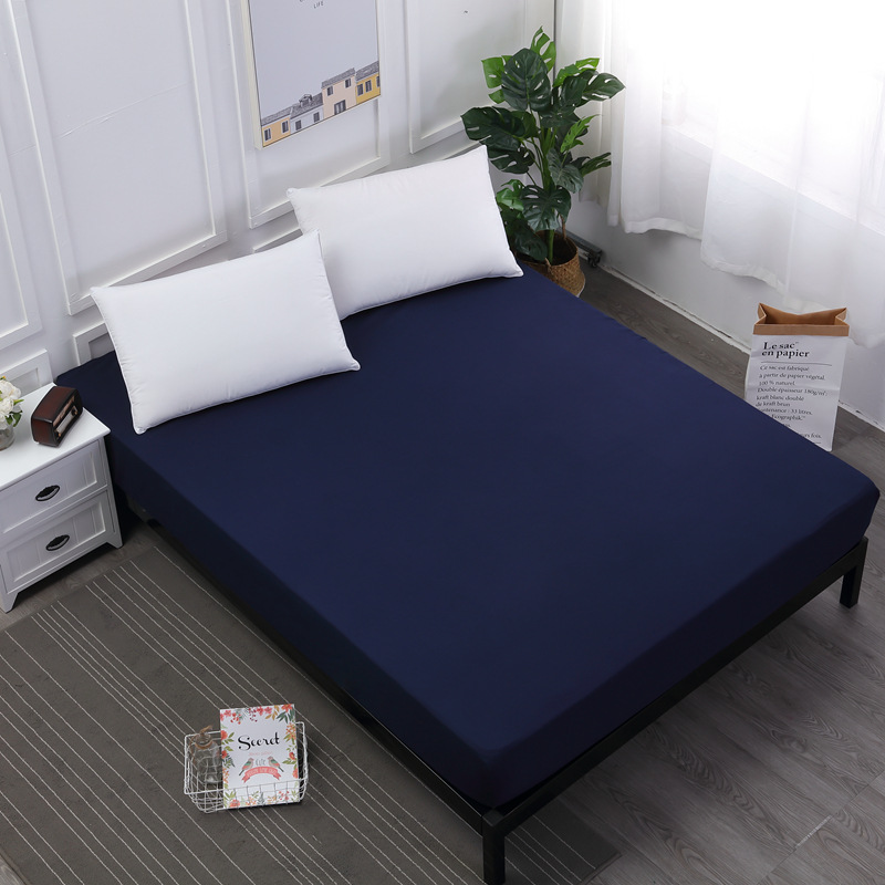 V888-ELOSUNG27783-202505191241-00 Dark Blue Queen Size Waterproof Fitted Mattress Protector - Soft & Breathable Bed Cover, Hypoallergenic, Deep Pocket (152x190x30cm) - Image 1