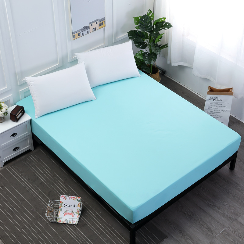 V888-ELOSUNG27785-202505191241-00 Light Blue Queen Size Waterproof Fitted Mattress Protector - Soft & Breathable Bed Cover, Hypoallergenic, Deep Pocket (152x190x30cm) - Image 1