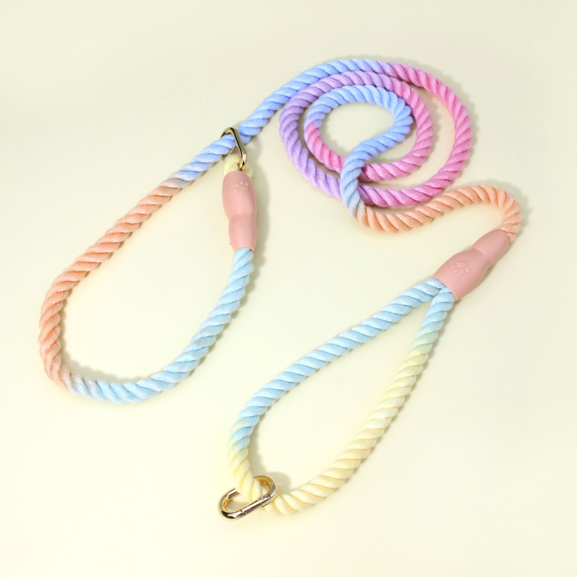 V888-ELOSUNG27906-202505231147-00 Colorful Vibrant Rainbow Ombre Rope Dog Leash - Durable Nylon P-Chain Slip Lead for Small & Medium Breeds - Image 1