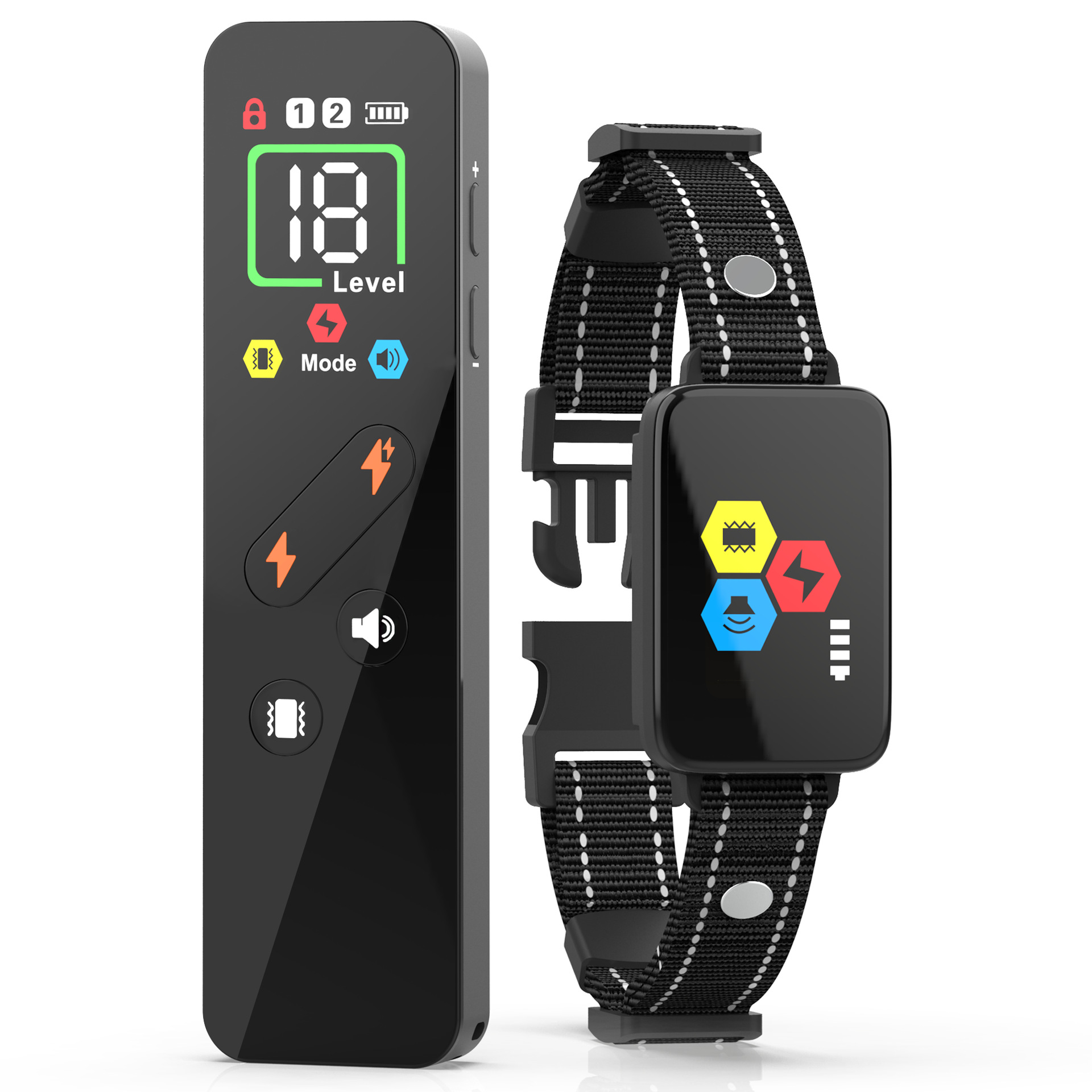 V888-ELOSUNG27959-202505231306-00 Black Rechargeable Remote Dog Training Collar - Waterproof E-Collar with Beep, Vibration & Shock Modes - Image 1