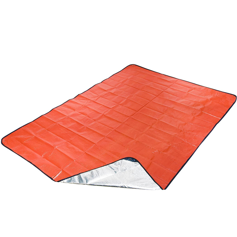 V888-ELOSUNG28007-202504221135-00 Heavy Duty PE Emergency Survival Blanket - Waterproof Thermal Reflective Tarp (Orange/Silver) - Image 1