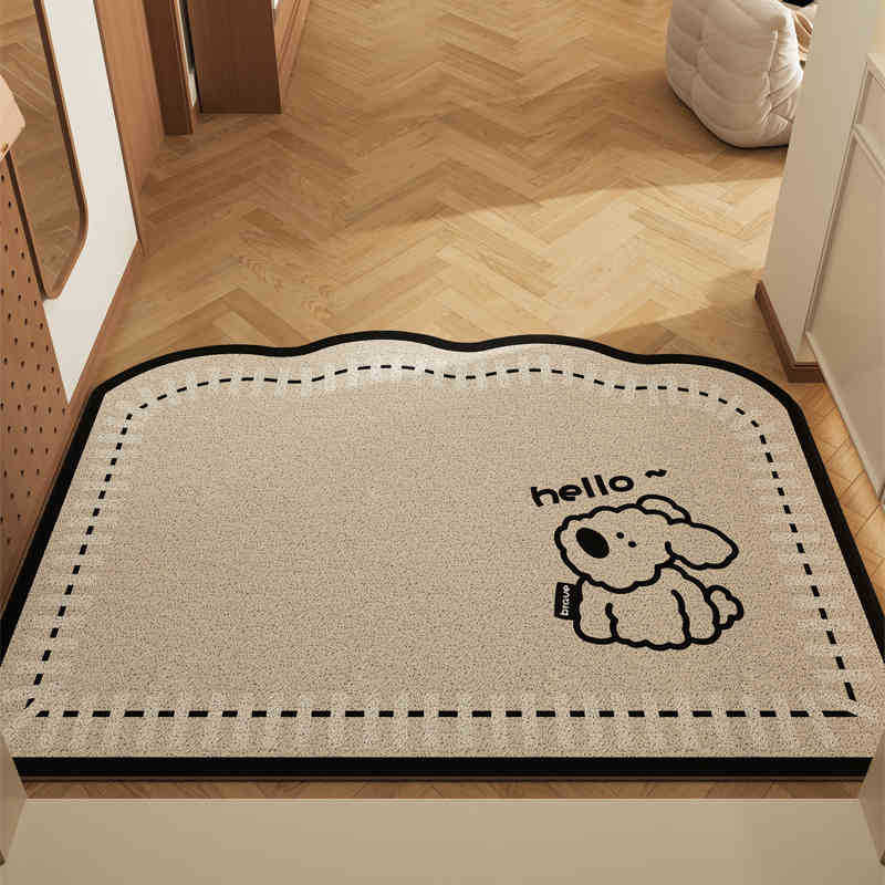 V888-ELOSUNG28013-202504281435-00 Long-eared Dog Set of 2 Cartoon PVC Coil Entrance Mats - Non-Slip Dirt Trapping Door Mats (50x80cm) - Image 1