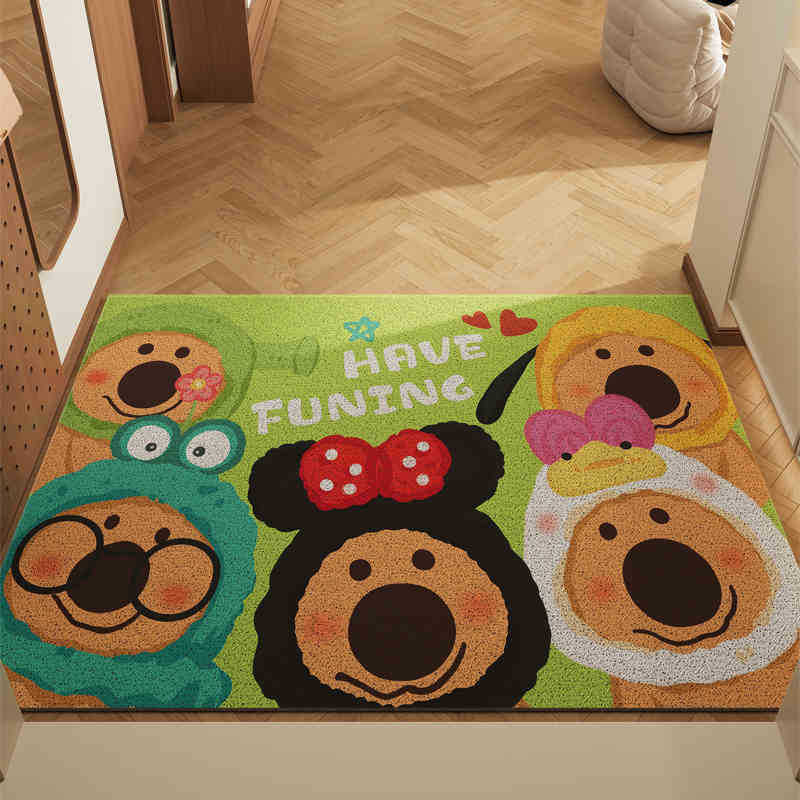 V888-ELOSUNG28016-202504281436-00 Dog Party Party Set of 2 Cartoon PVC Coil Entrance Mats - Non-Slip Dirt Trapping Door Mats (50x80cm) - Image 1