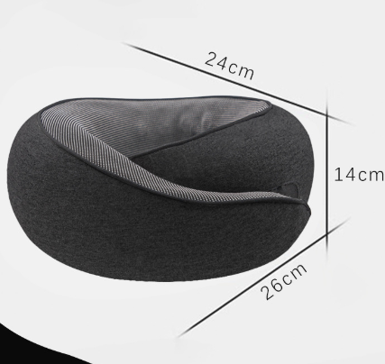 V888-ELOSUNG28141-202504281605-00 Black Ergonomic Memory Foam Travel Neck Pillow - U-Shaped Support for Naps & Journeys - Image 1