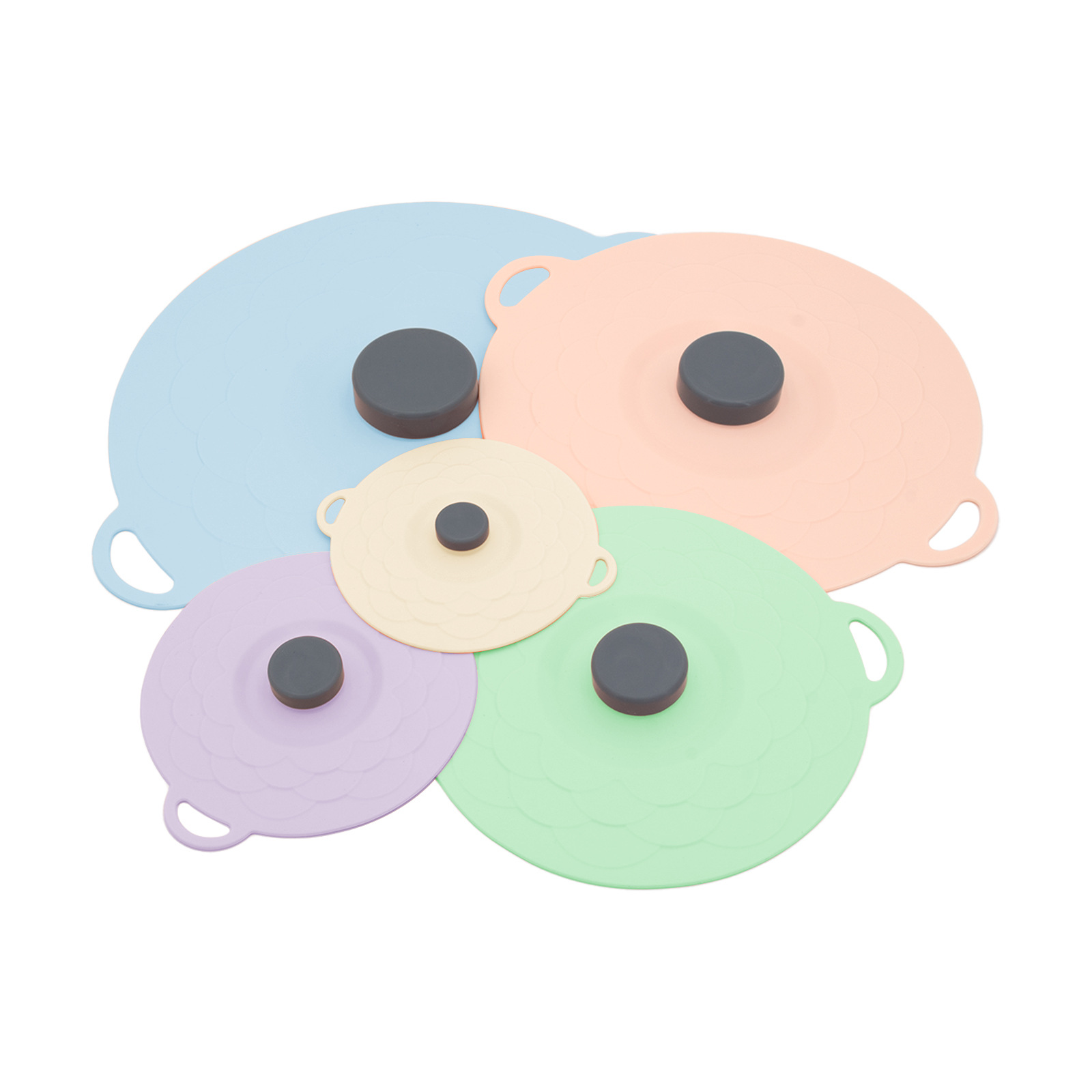 V888-ELOSUNG28462-202505131646-00 Multicolor Two-Set Five-Piece Silicone Fresh-Keeping Lids - Heat-Resistant, Anti-Spill, and Dust-Proof - Image 1