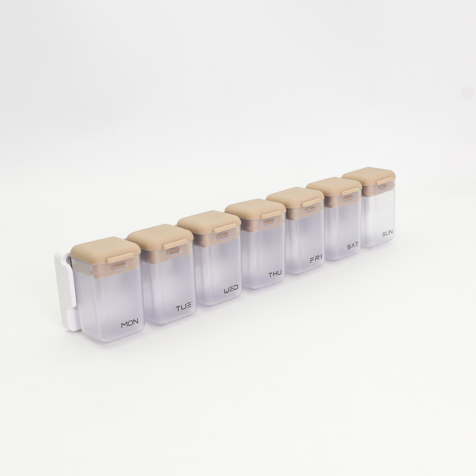 Transparent + Grey Cover Weekly Pill Organizer 1-Time-a-Day - Large Capacity Magnetic Closure Pill Box (246 x 49 x 23 mm)