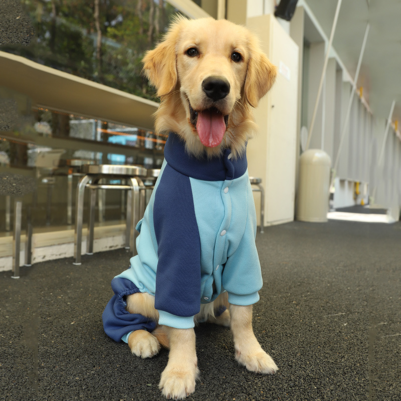 V888-ELOSUNG28657-202505191211-00 4XL Recommended 30-40 Pounds Blue Autumn-Winter Dog Hoodie for Medium to Large Breeds - Golden Retriever & Labrador - Image 1