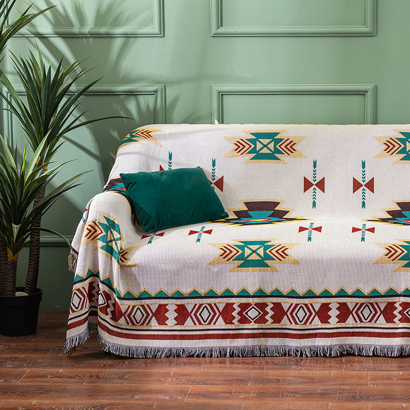 V888-ELOSUNG28836-202505231325-00 Sucre Nordic Style Woven Throw Blanket - Chic Sofa Cover with Fringe - 130 x 180cm - Image 1