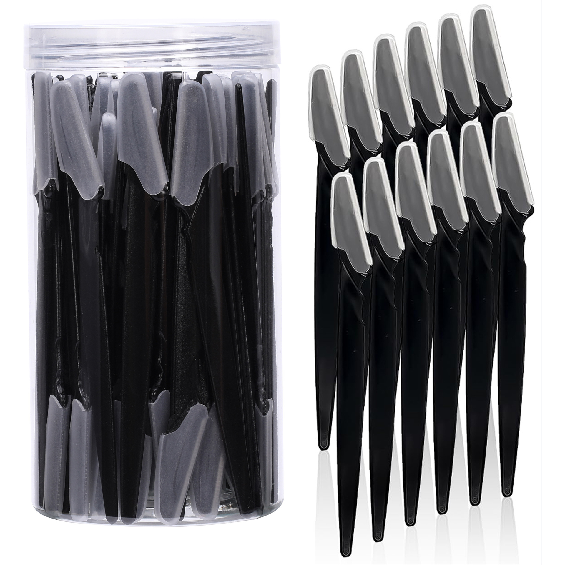 V888-ELOSUNG29031-202505191426-00 40-Piece Eyebrow Razor & Dermaplaning Tool Set(Black) - Image 1