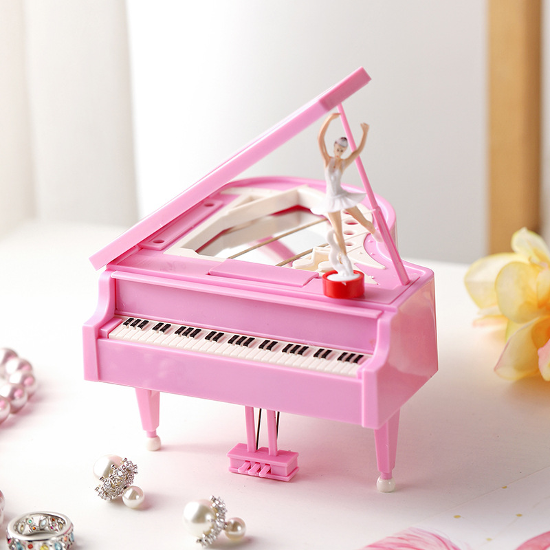 V888-ELOSUNG29057-202505191314-00 Classical Grand Piano Music Box with Dancing Ballerina(Dancing girl version - pink) - Image 1