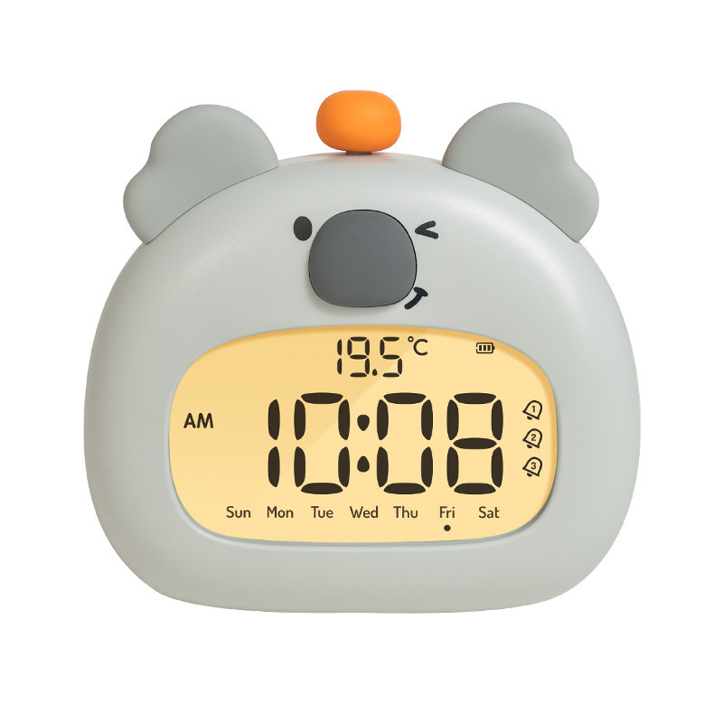 V888-ELOSUNG29489-202506041846-00 Cute Animal Digital Alarm Clock with Night Light, Temperature & Countdown Timer(Gray koala) - Image 1