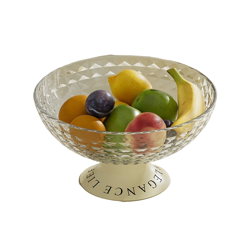 V888-ELOSUNG297-201880-00 Transparent diamond fruit tray 25.8/12.8cm * 13.5cm - Image 1