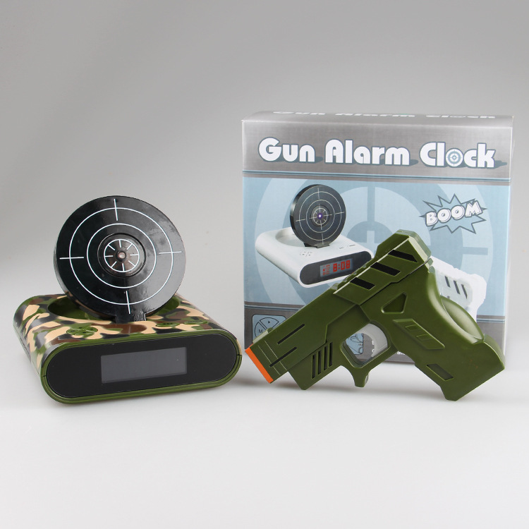 V888-ELOSUNG29716-202506190715-00 Gun Alarm Clock - Target Shooting Alarm with Infrared Gun, Recordable Alarm & Game Modes(Camouflage) - Image 1