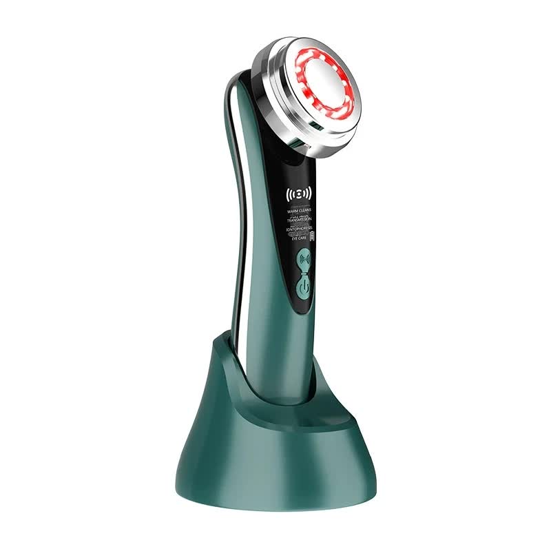 V888-ELOSUNG29982-202506191233-00 4-in-1 Facial Beauty Device - LED Light Therapy, Warm Lifting, Ion Cleansing & Eye Care(green) - Image 1