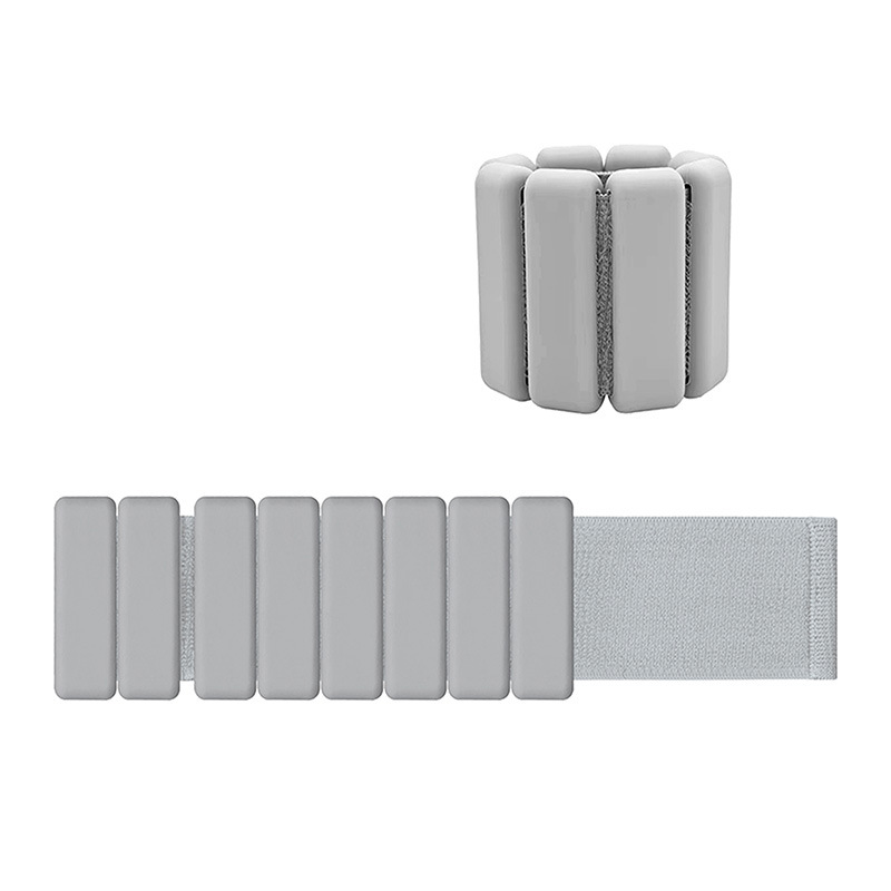 V888-ELOSUNG32089-202505281128-00 Grey Premium Adjustable Silicone Wrist & Ankle Weights (1lb Each, 2lb Pair) - Waterproof & Sweatproof for Enhanced Yoga, Running & Fitness Workouts - Image 1